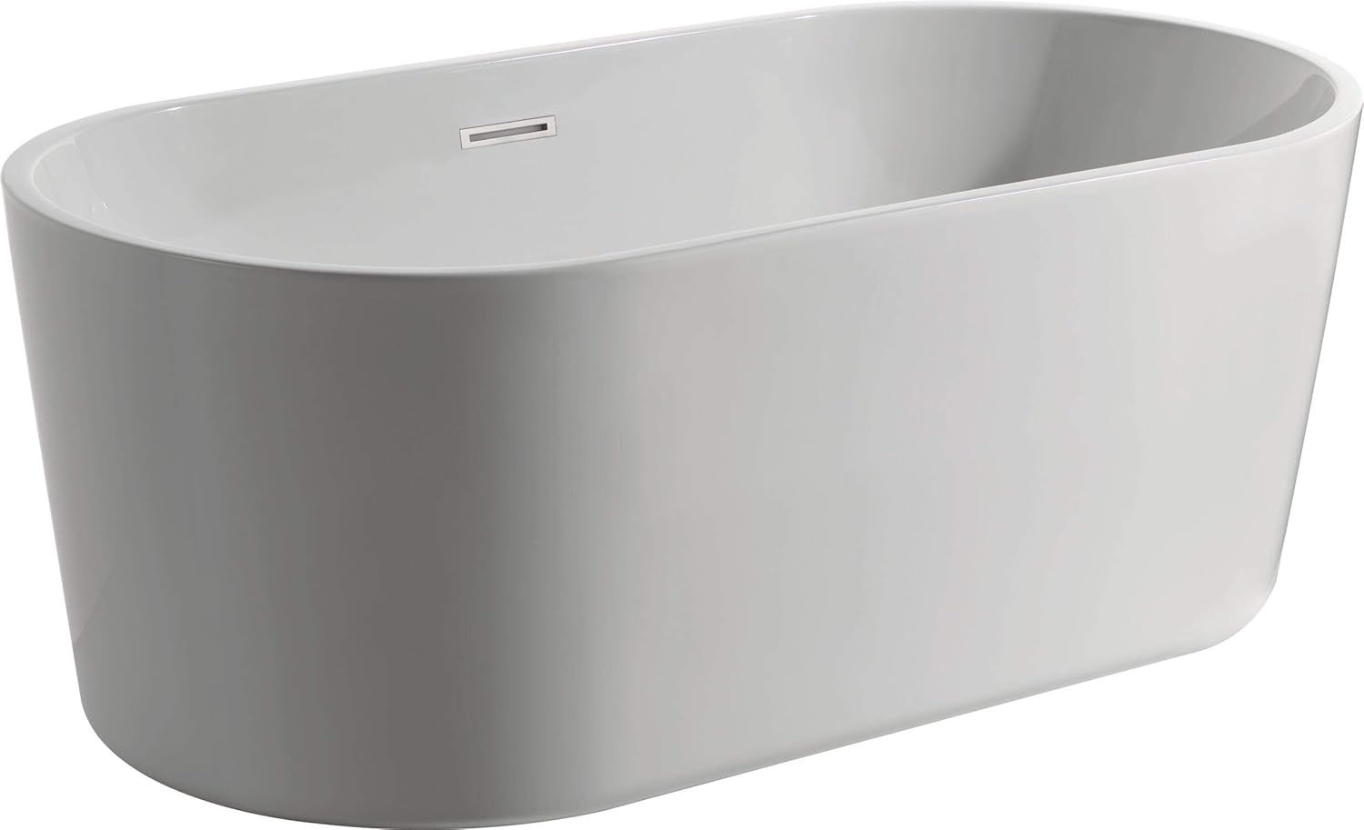 Montour 60-Inch White Acrylic Freestanding Soaking Bathtub