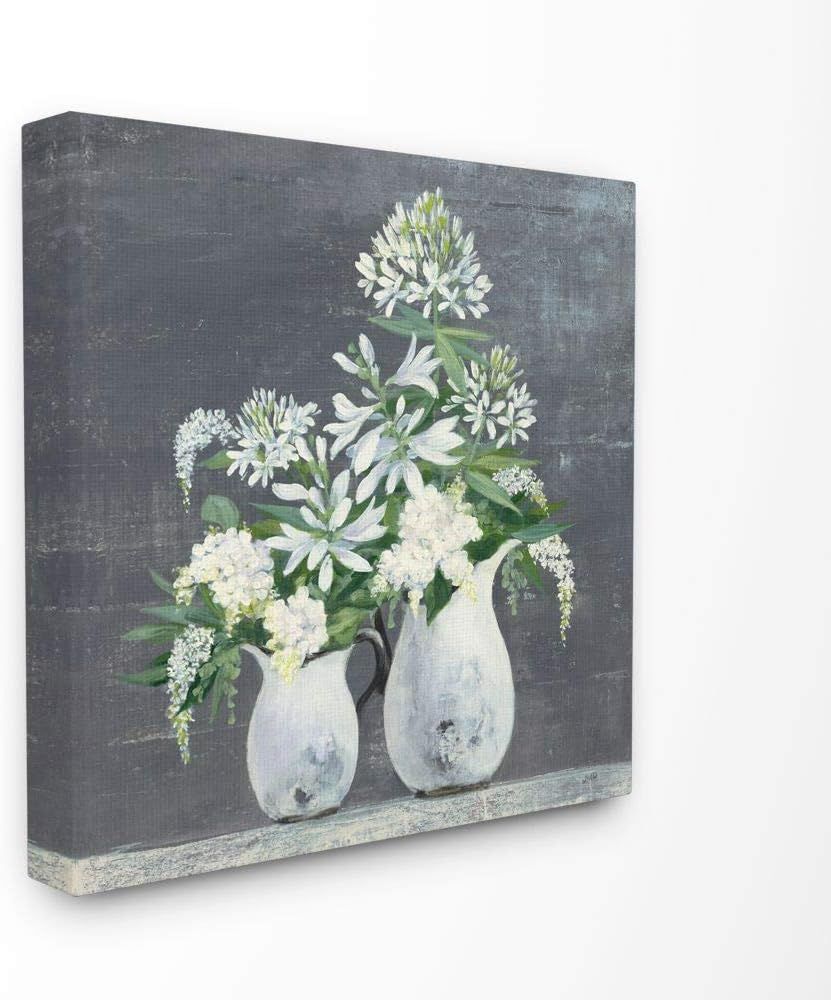 White Flowers in Vases on Canvas Wall Art, 24x24