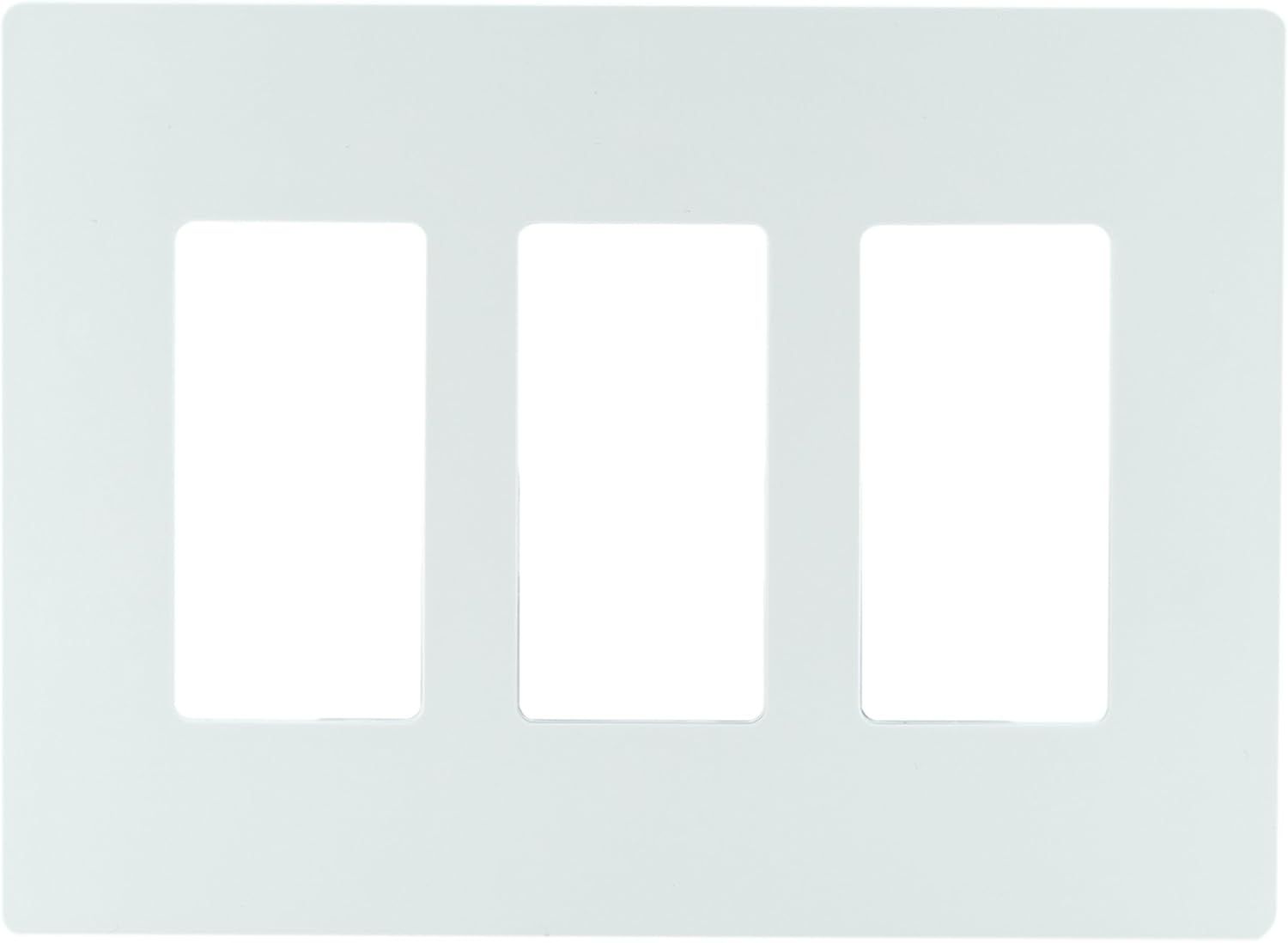 White Polycarbonate 3-Gang Screwless Wall Plate