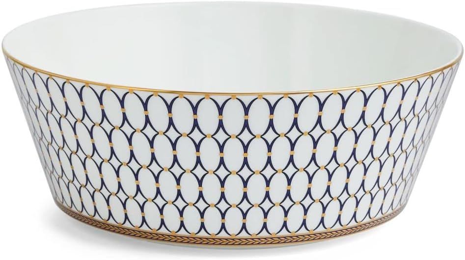 Renaissance Gold and Blue Ceramic Rice Bowl