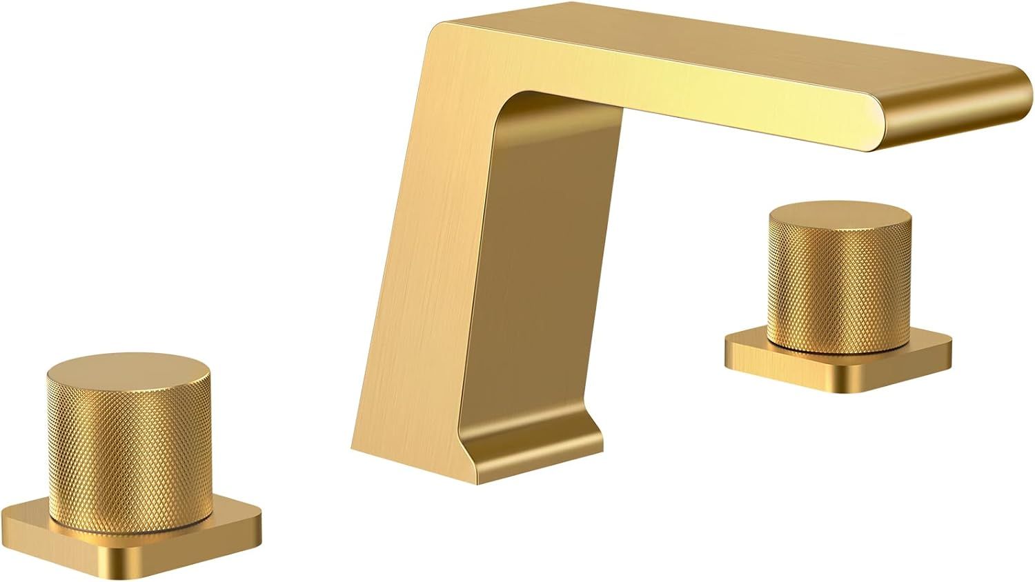 Brushed Gold Double Handle Widespread Bathroom Faucet