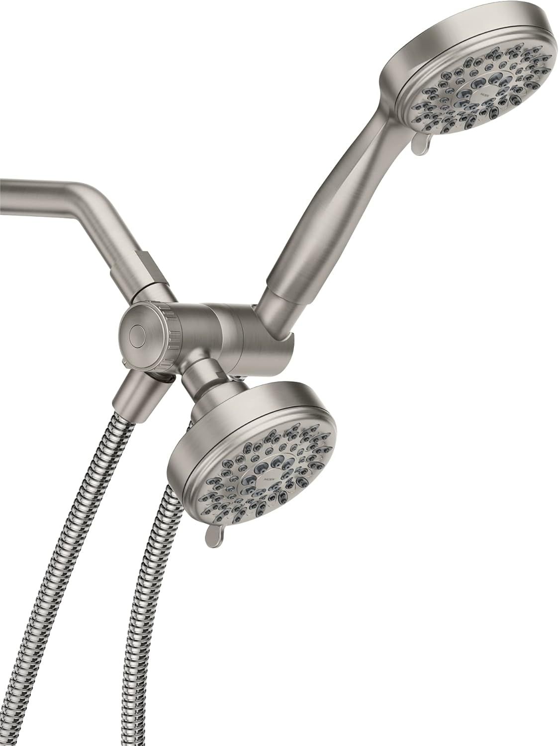 Brushed Nickel Multi-Head Handheld Shower with Pulse Jet