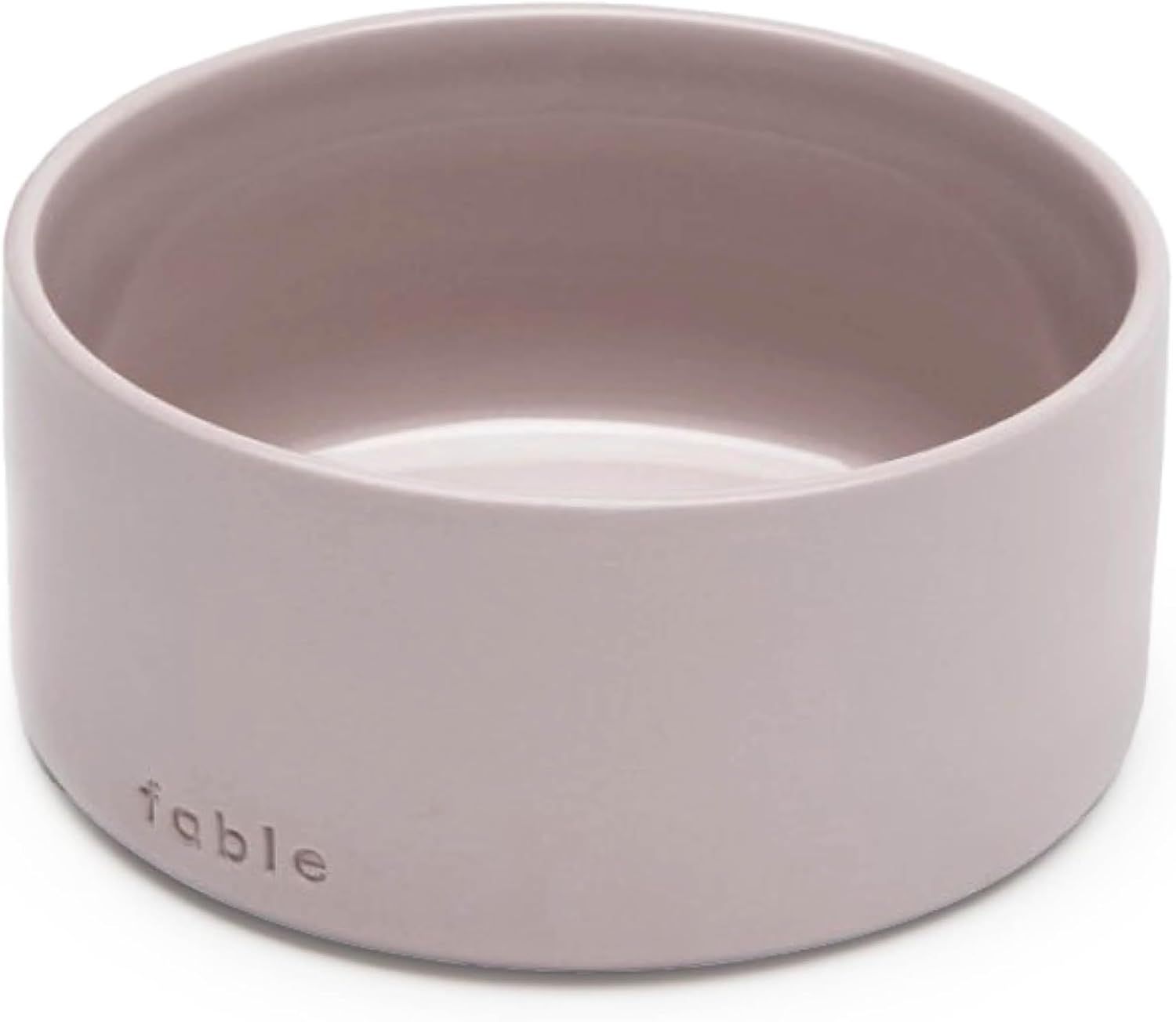 Rose Dust Small Ceramic Dog Bowl with Weighted Base