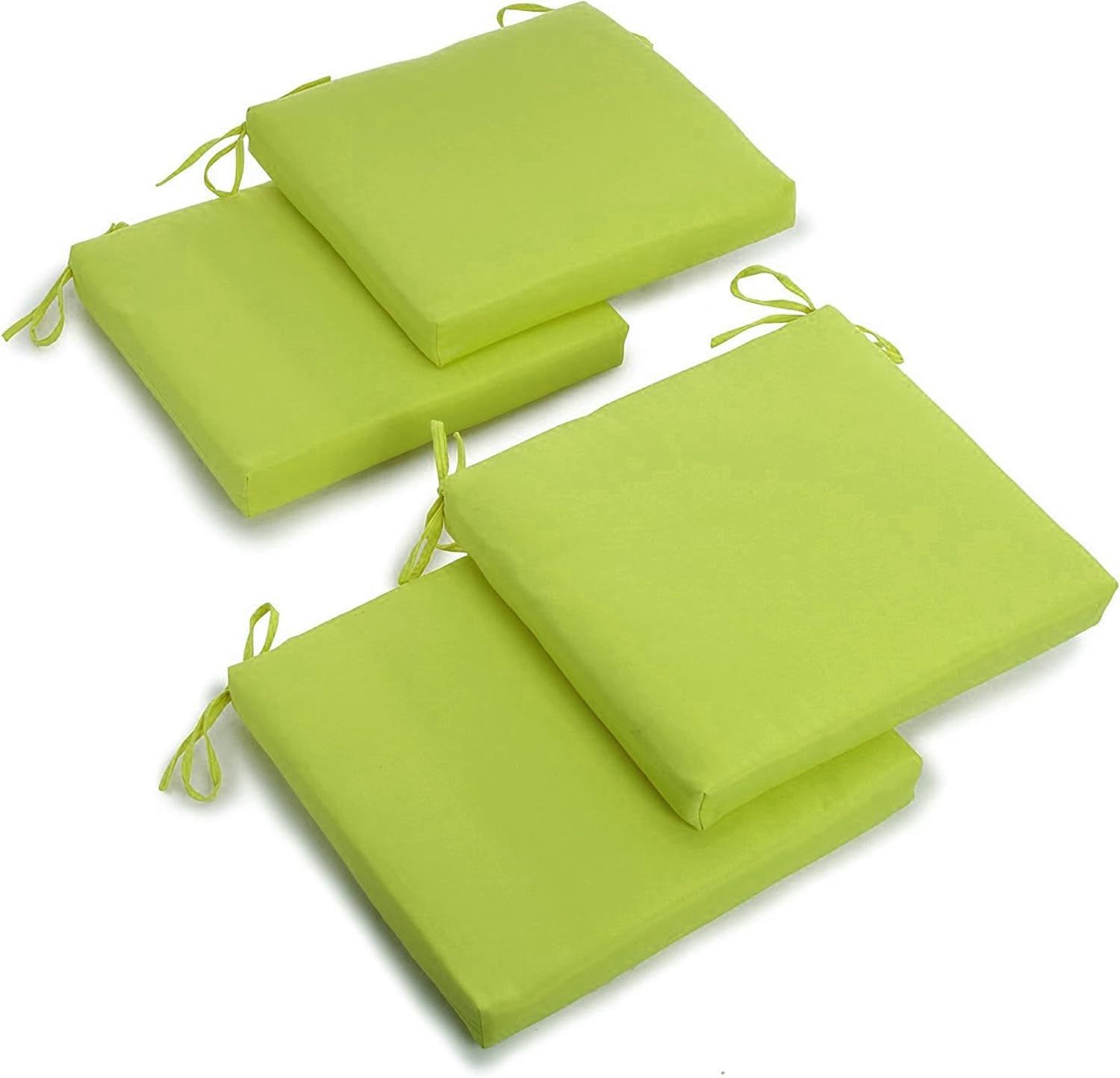 Mojito Lime Twill Fabric Indoor Chair Cushions, Set of 4
