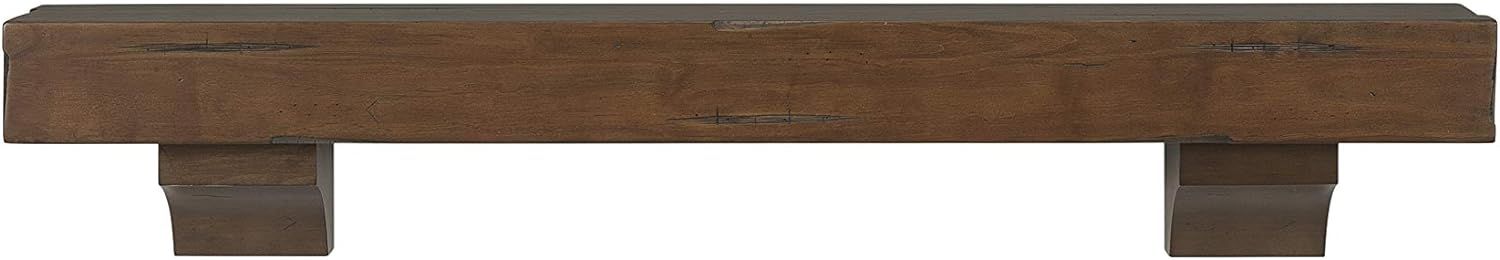 Rustic Distressed Cherry 60-Inch Wooden Fireplace Mantel Shelf