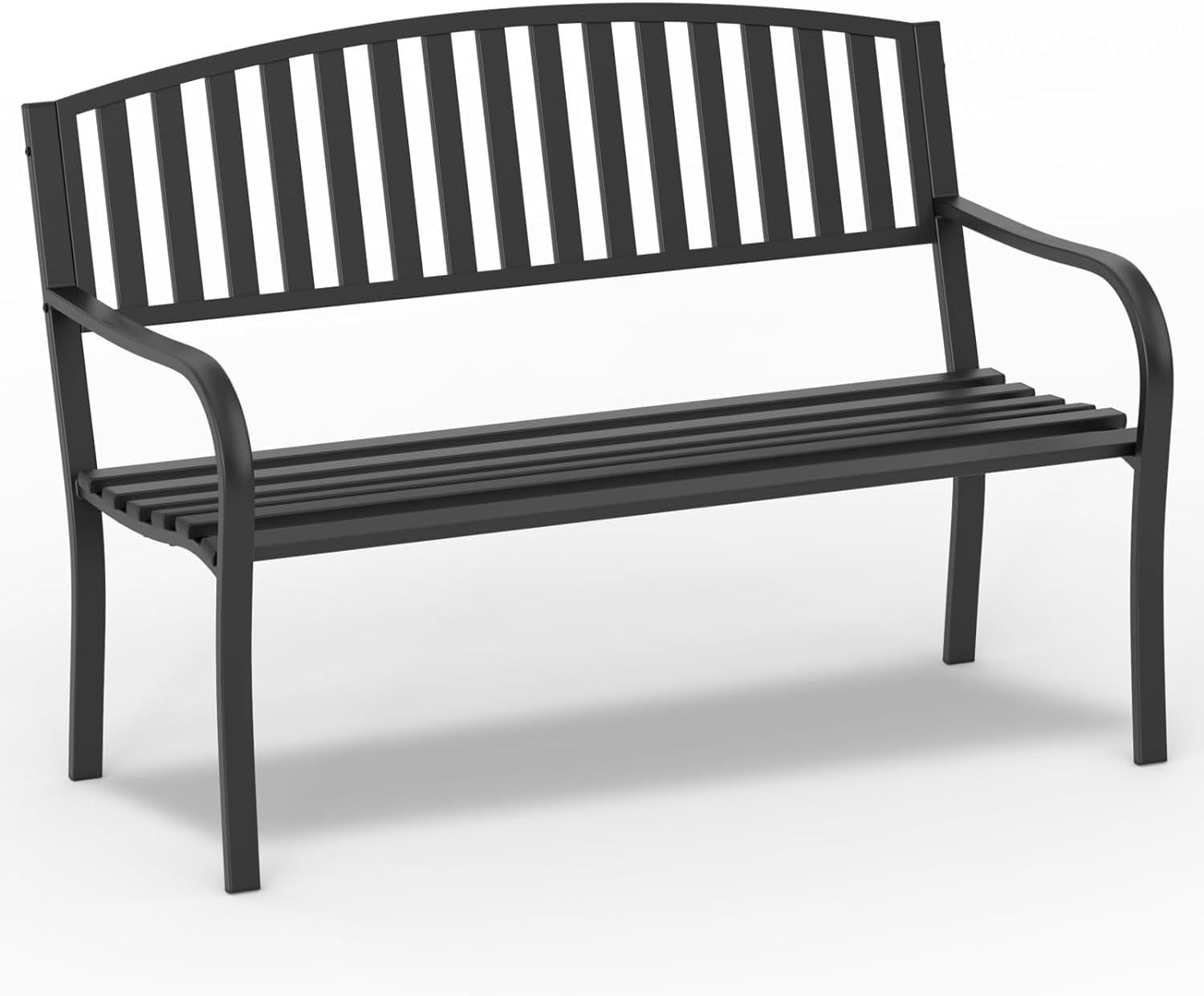 50'' Black Cast Iron Outdoor Garden Bench