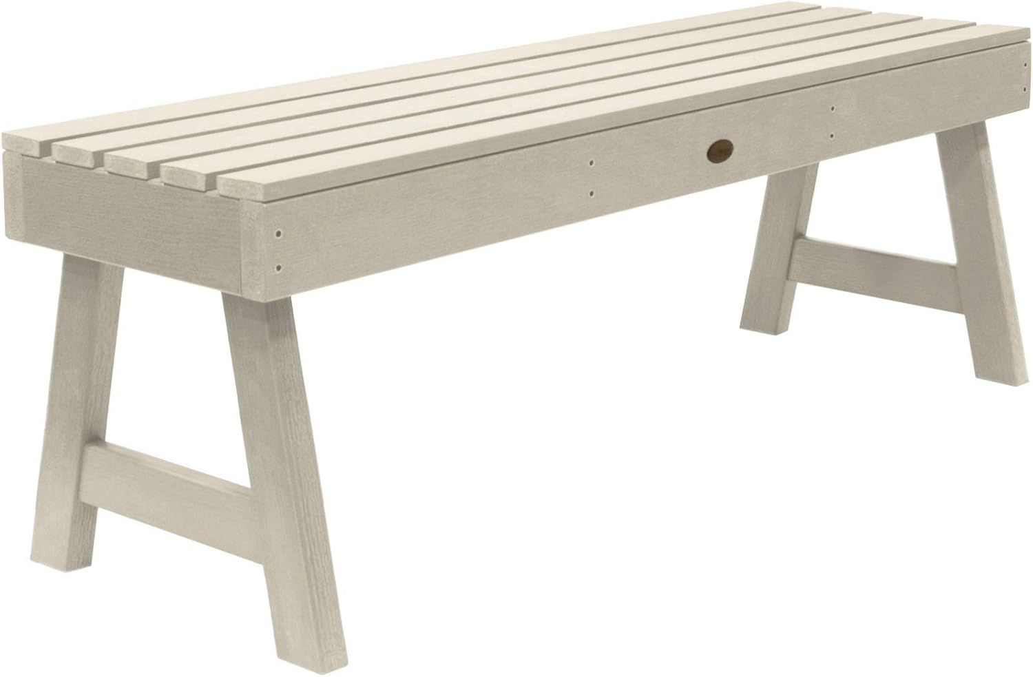 Weatherly 49" Whitewash Poly Lumber Backless Bench