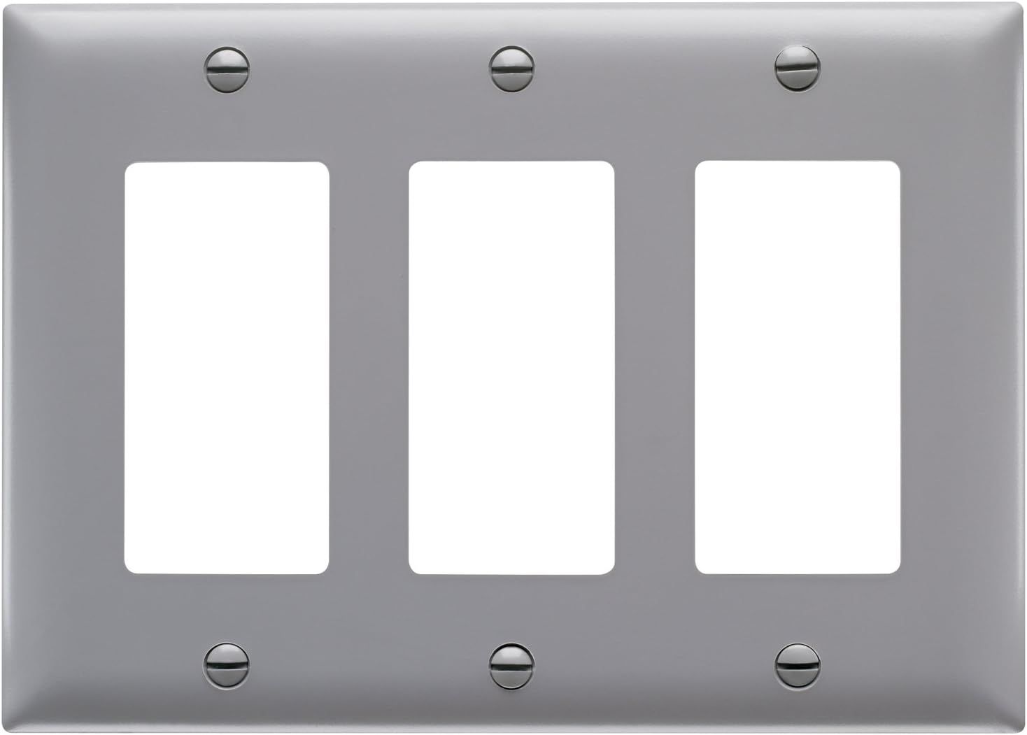 Gray 3 Gang Unbreakable Nylon Wall Plate