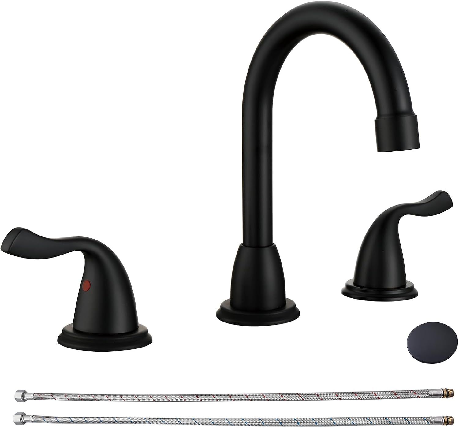 Matte Black 8-Inch Widespread Double Handle Bathroom Faucet