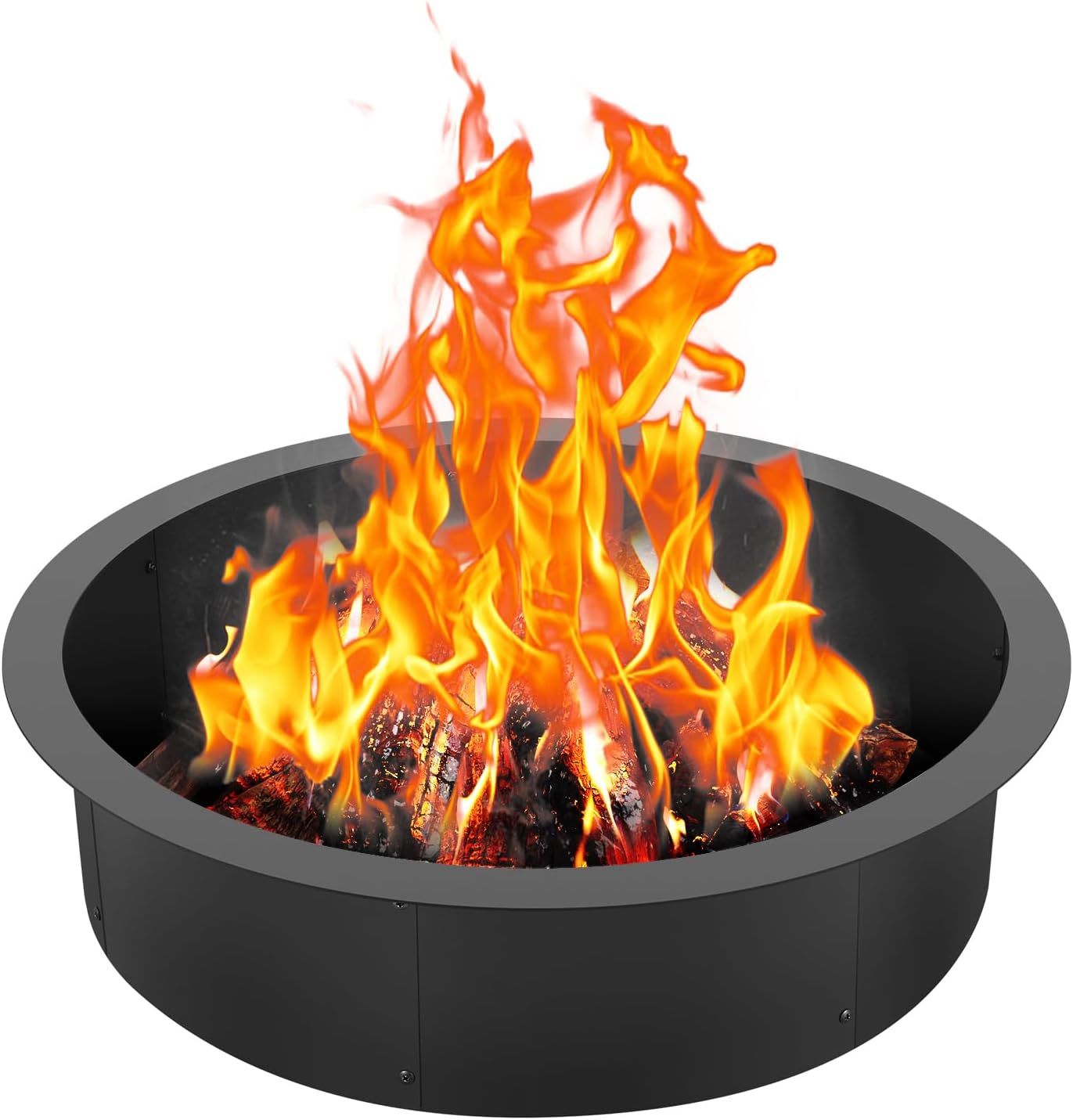 VEVOR Black Carbon Steel Round Fire Pit Table