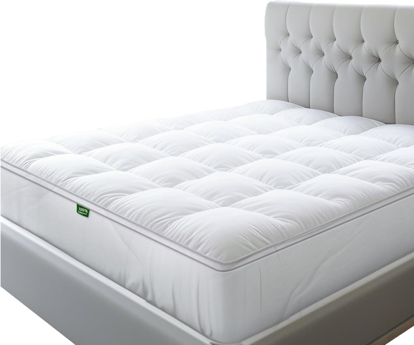 King Size White Cooling Down Alternative Mattress Topper