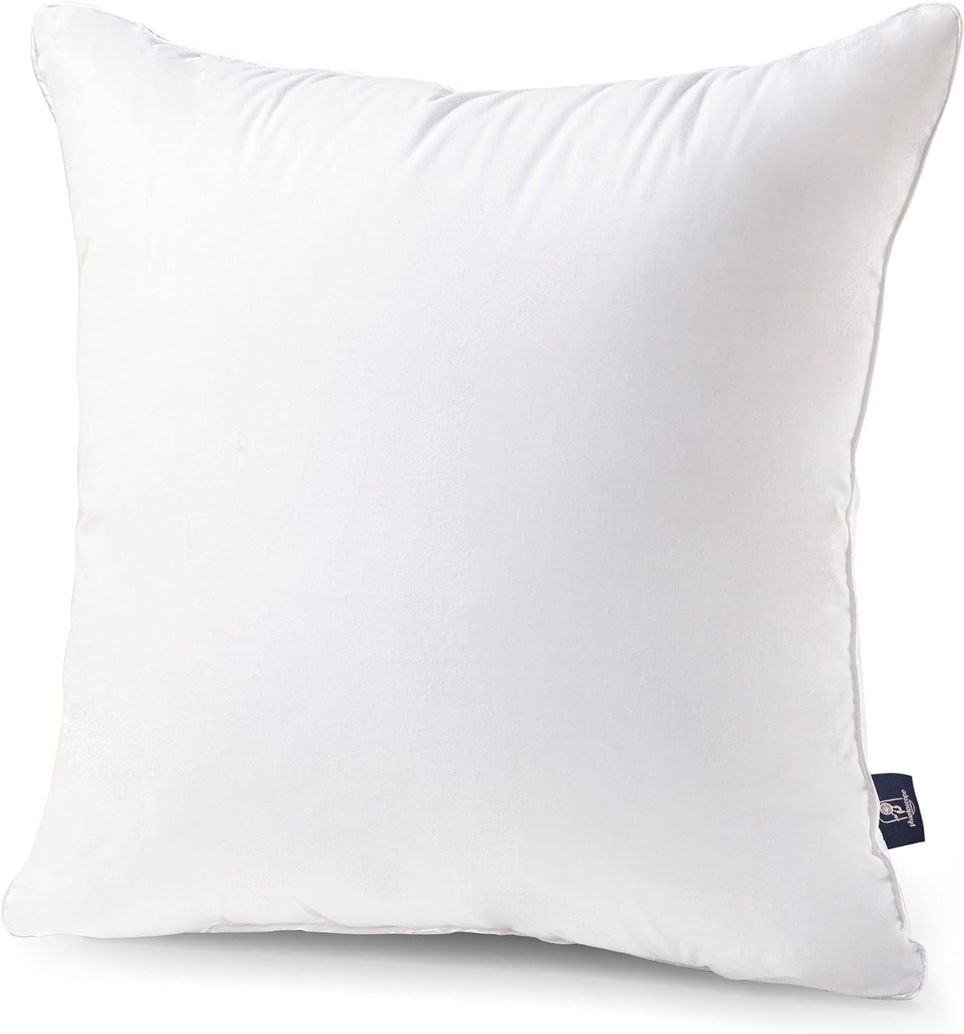 White 20" Square Cotton and Polyester Pillow Insert