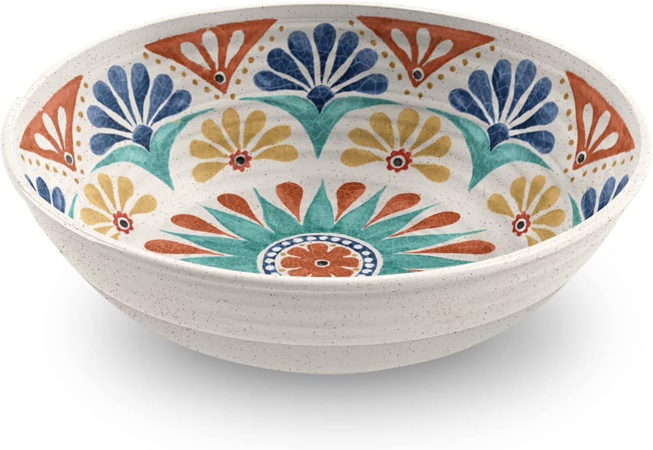 Rio Medallion Multicolor Melamine Round Serving Bowl