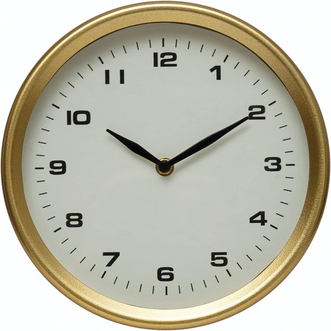 Brass Finish White Metal Table Clock, 10"