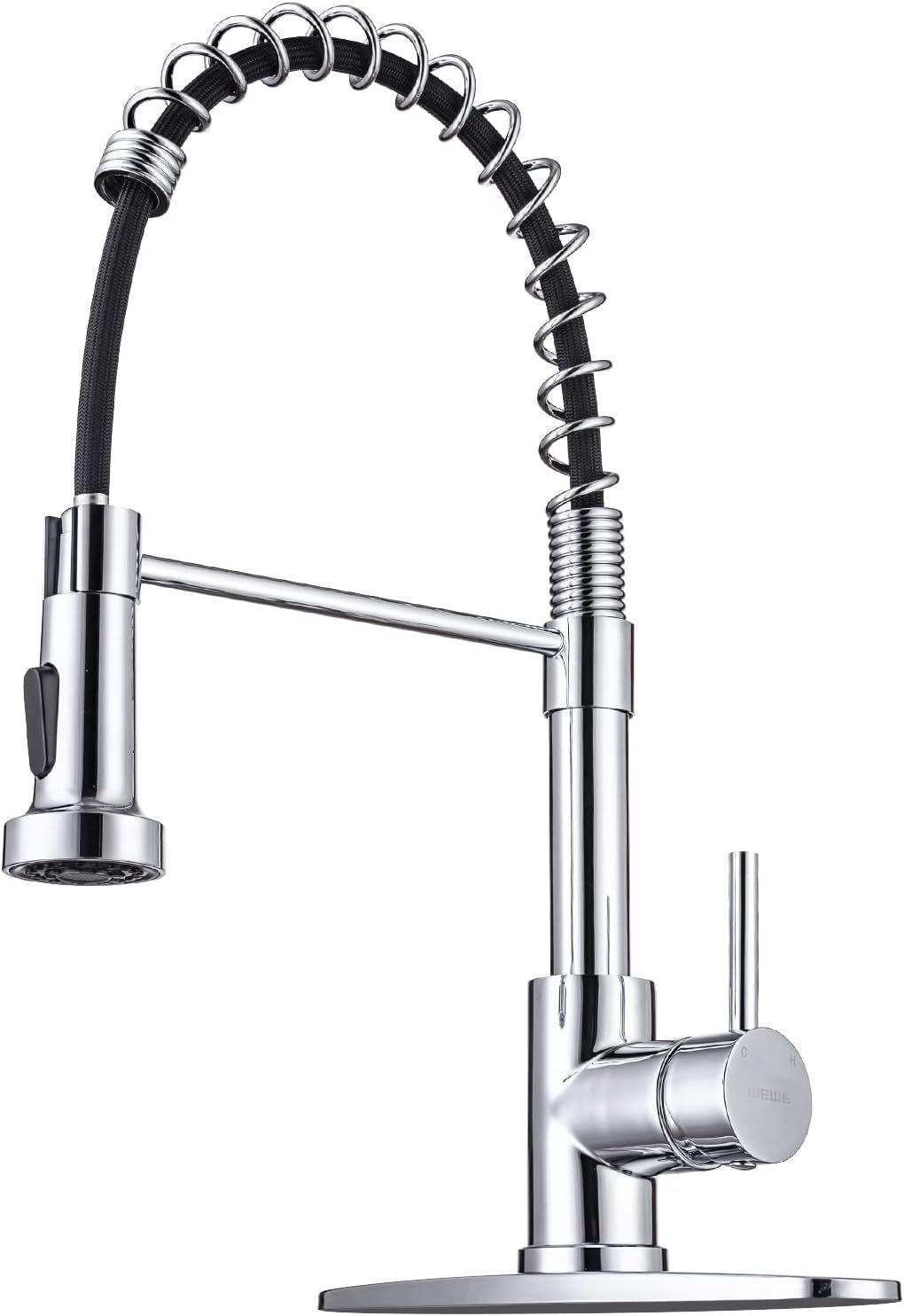 Polished Chrome Stainless Steel Pull Down Kitchen Faucet with Spray