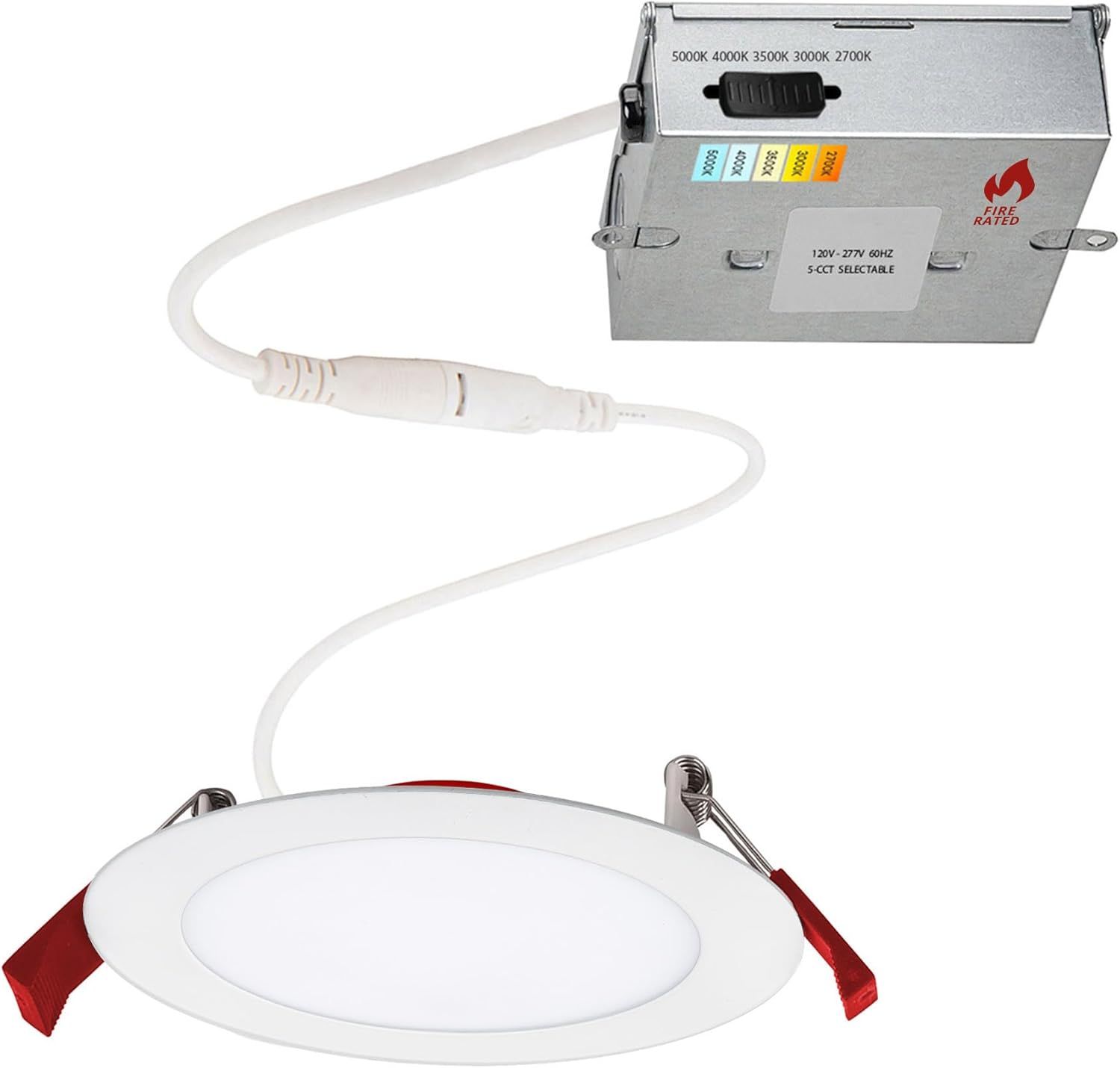 White 4in Fire Rated LED Recessed Lighting Kit