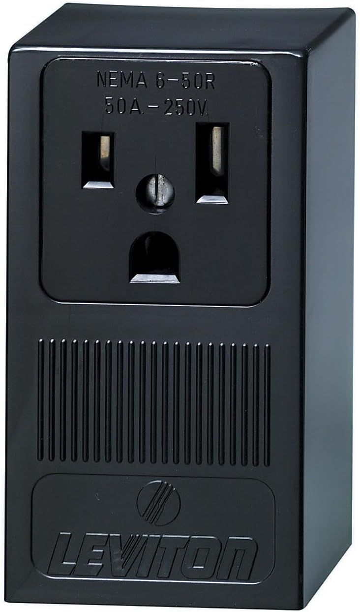 Black Industrial Grade Tamper Resistant Surface Mount Outlet