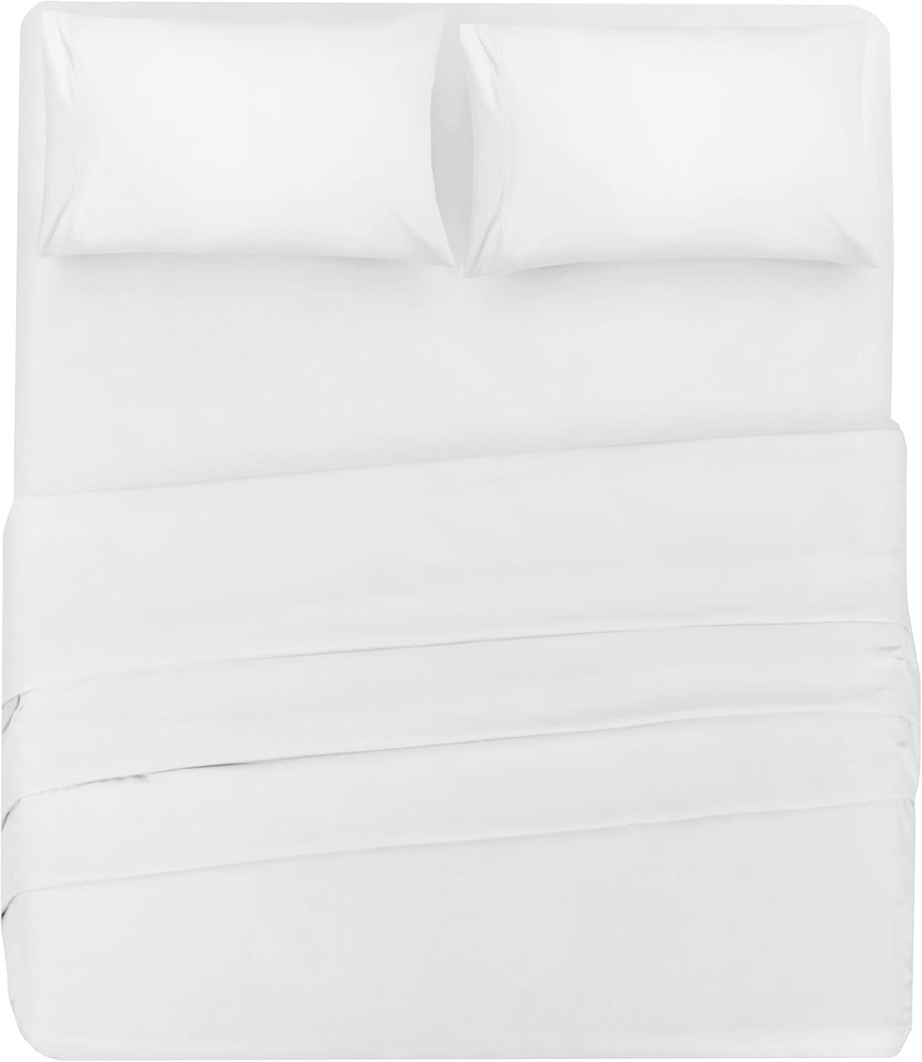 White Full Microfiber 4-Piece Bed Sheet Set