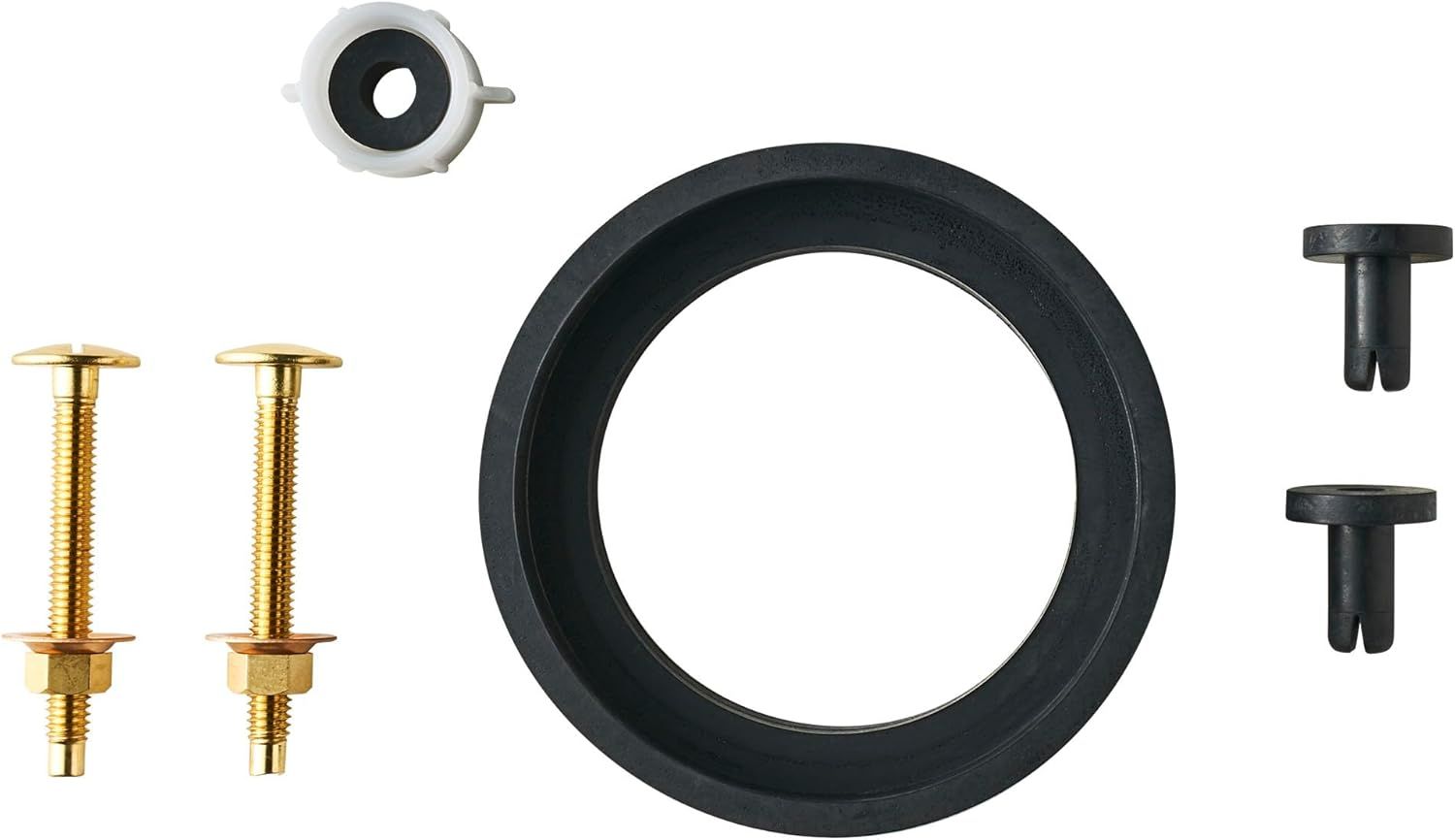 Round Black and Gold Toilet Coupling Kit