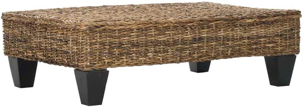 Leary Natural Wicker and Mango Wood Transitional Bench
