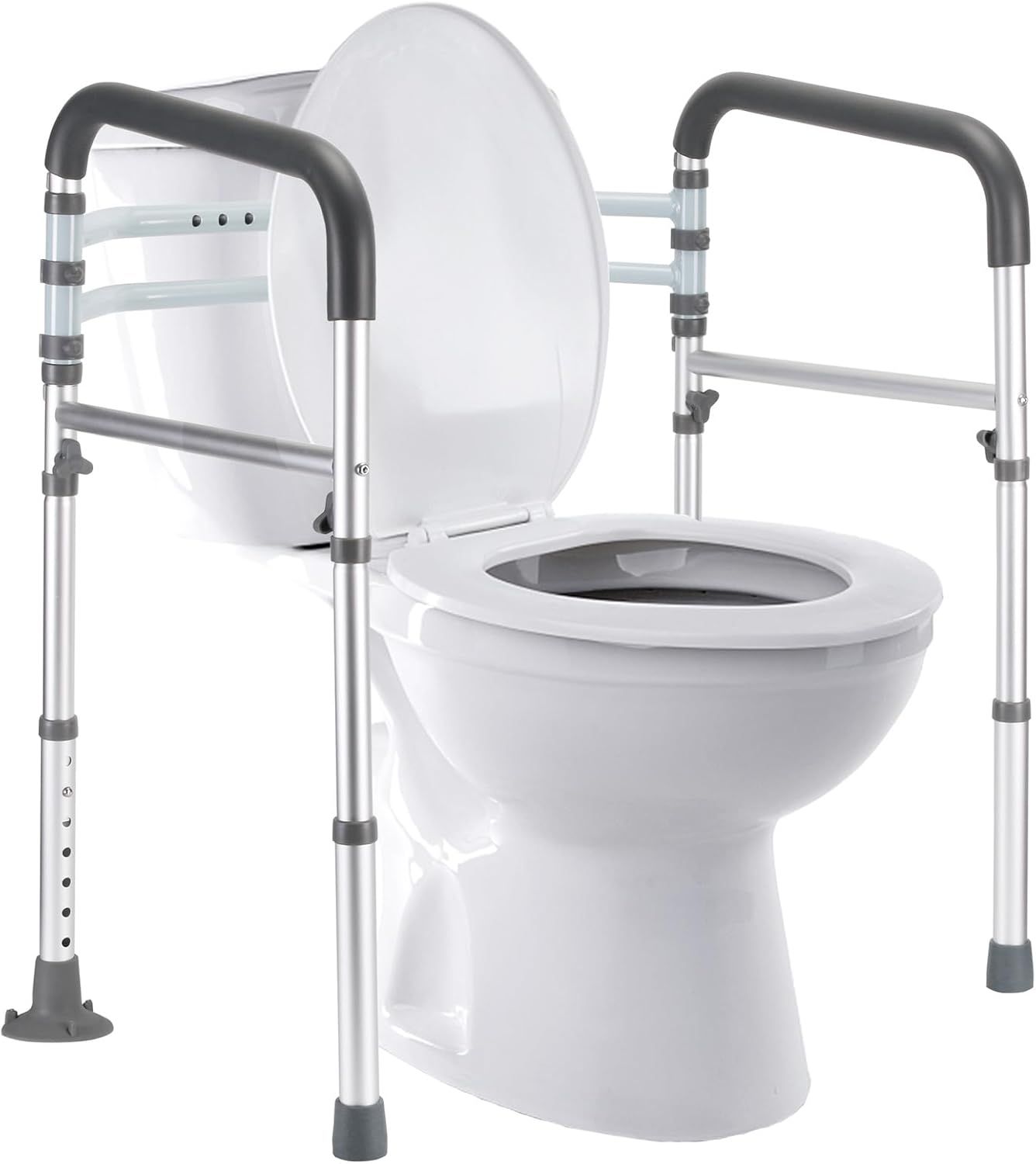 Adjustable Aluminum Toilet Safety Rails with Foam Handles