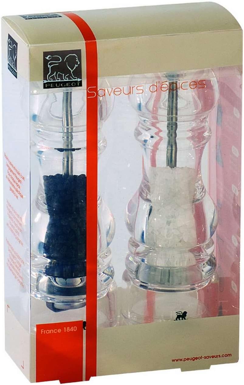 Clear Acrylic Electric Salt and Pepper Mill Set