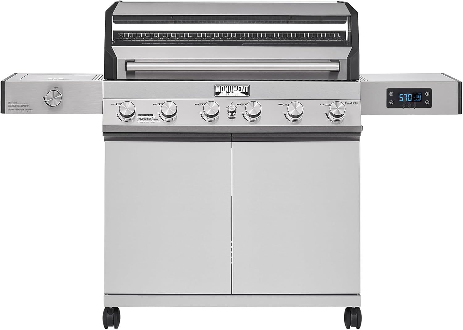 Denali 6-Burner Stainless Steel Natural Gas Grill with Side Burner