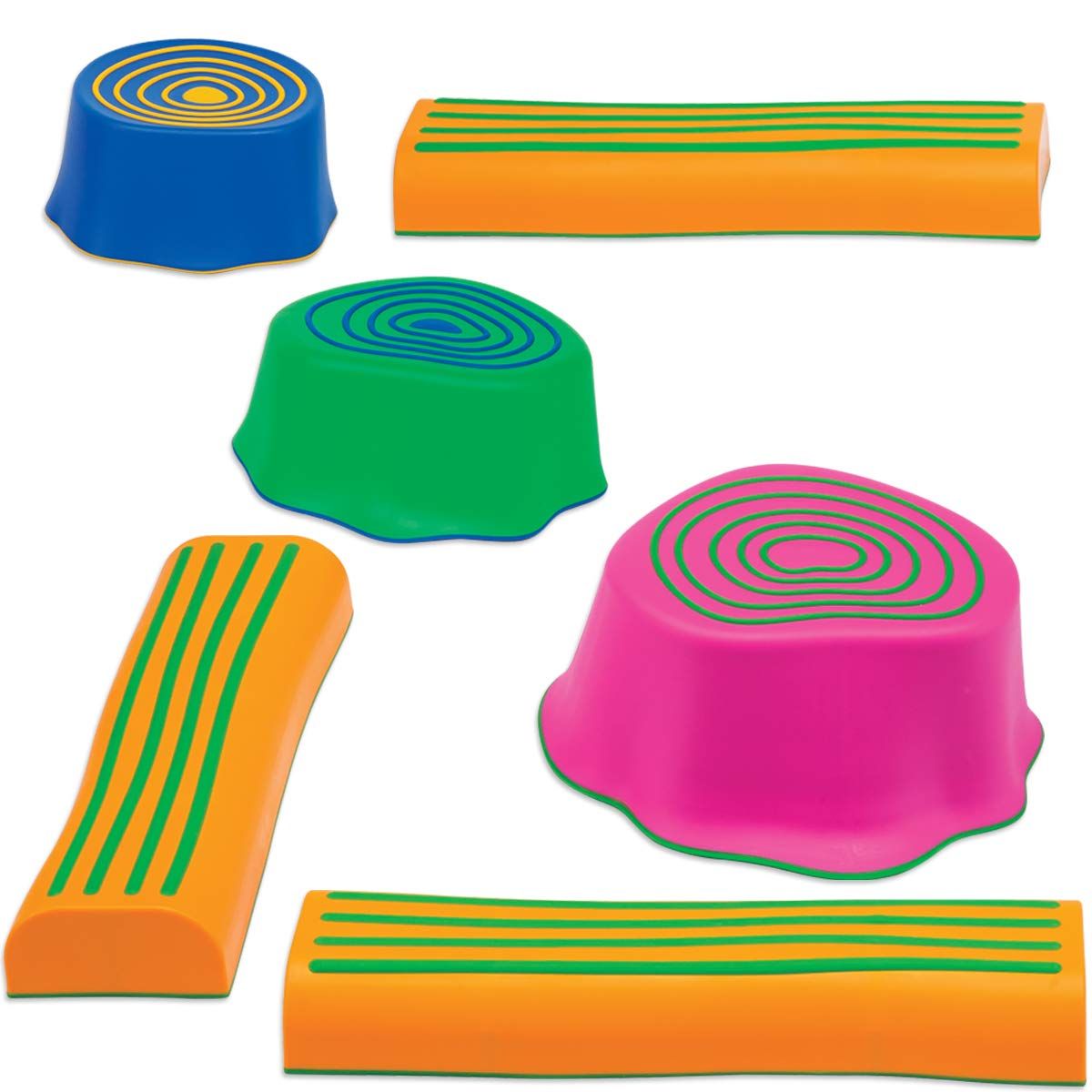 Colorful Plastic Stumps and Logs Obstacle Course Set