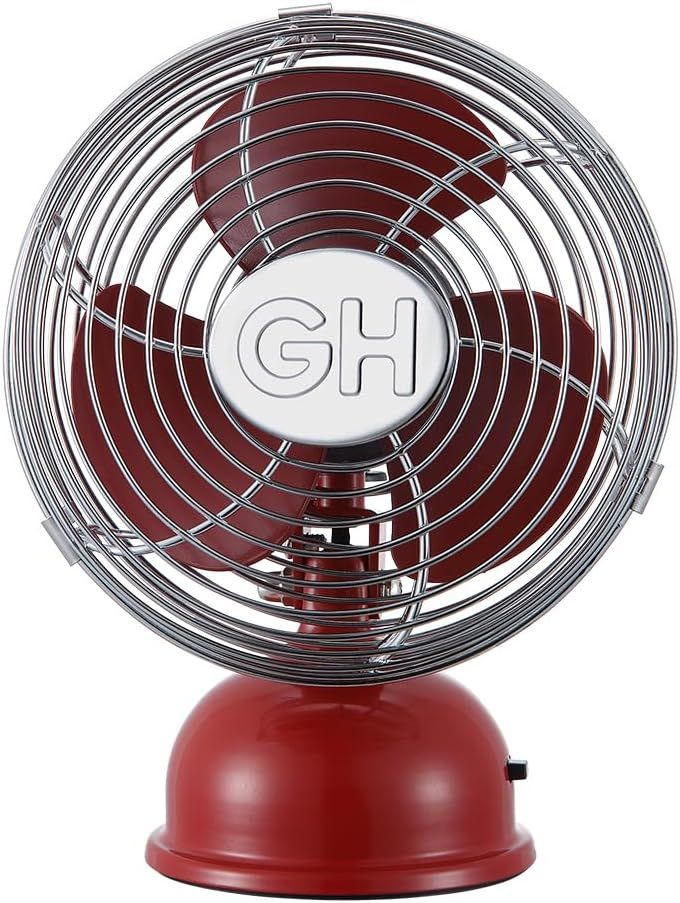 Crimson All-Metal USB-Powered 5" Oscillating Table Fan