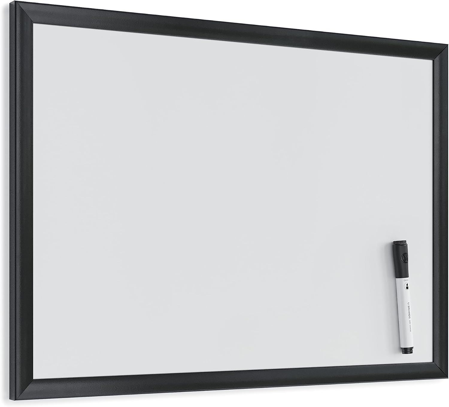 Magnetic Black Wood Frame Dry Erase Whiteboard 24" x 18"