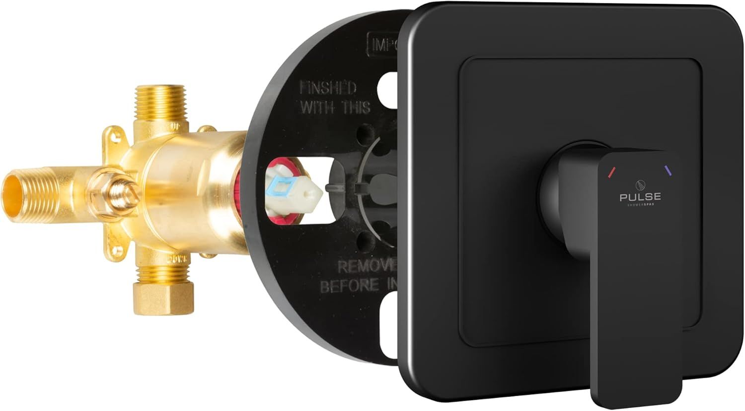 Matte Black Pressure Balance Thermostatic Valve with Lever