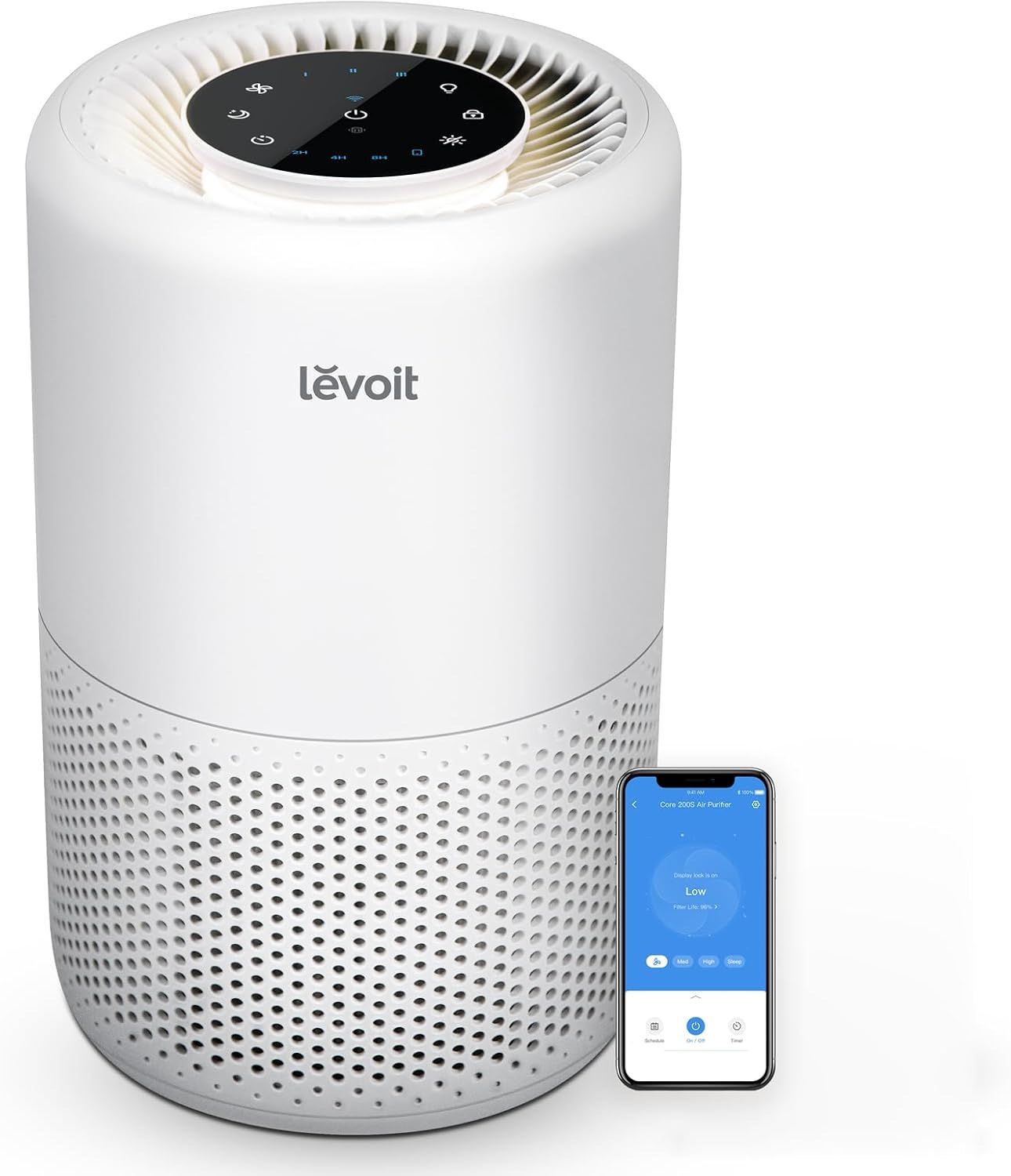 White Smart WiFi HEPA Air Purifier with Alexa Control