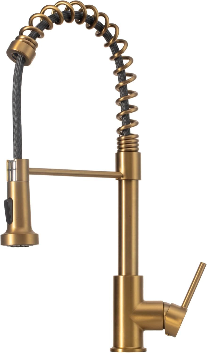 Brushed Brass Single Handle Pull Down Kitchen Faucet