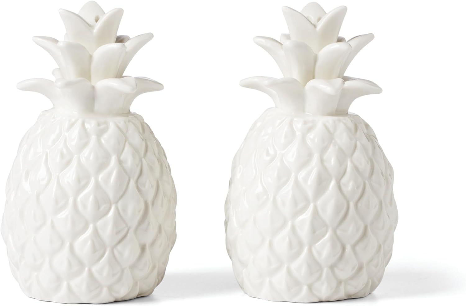 White Porcelain Pineapple Salt and Pepper Shaker Set