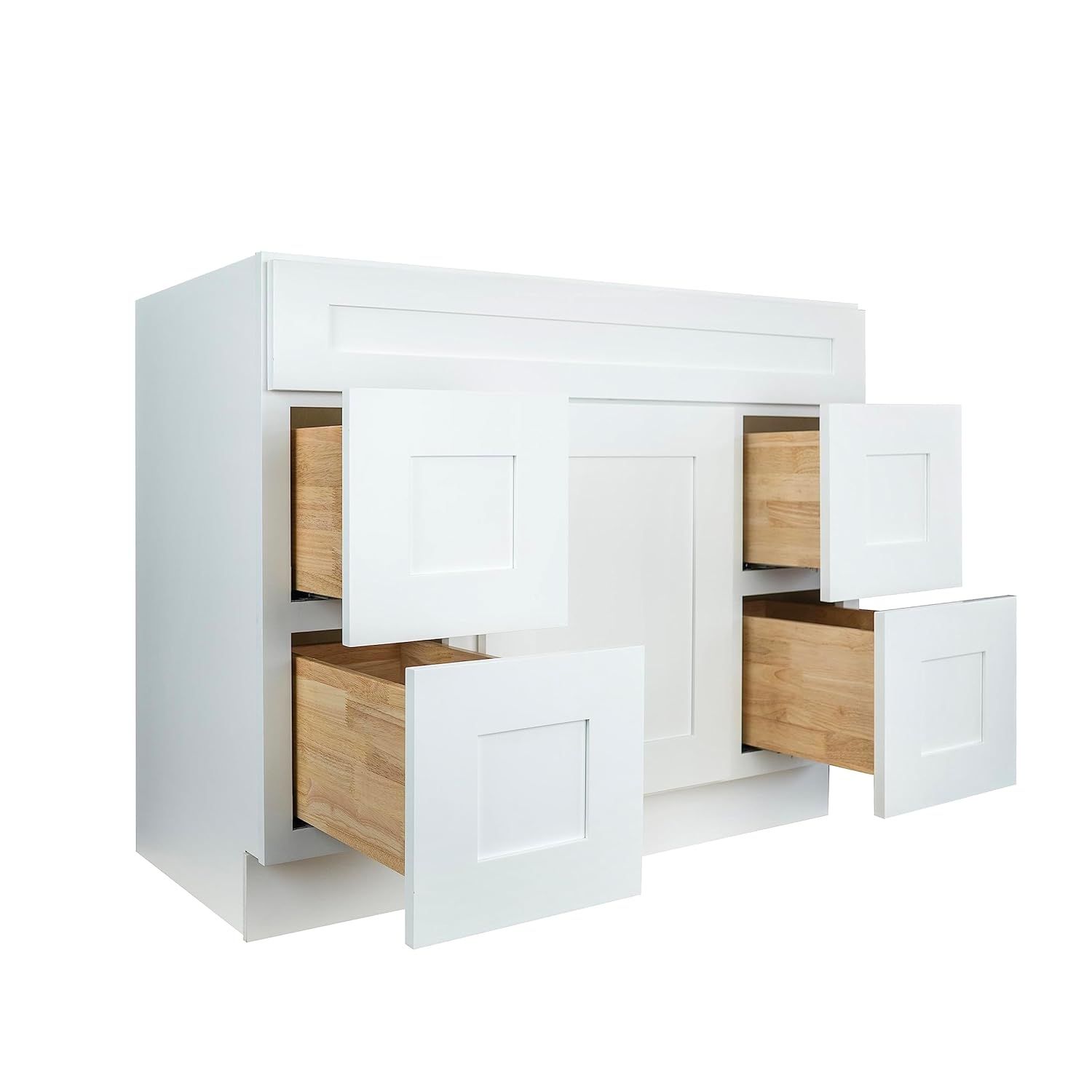 White Shaker Freestanding Bathroom Vanity with Drawers