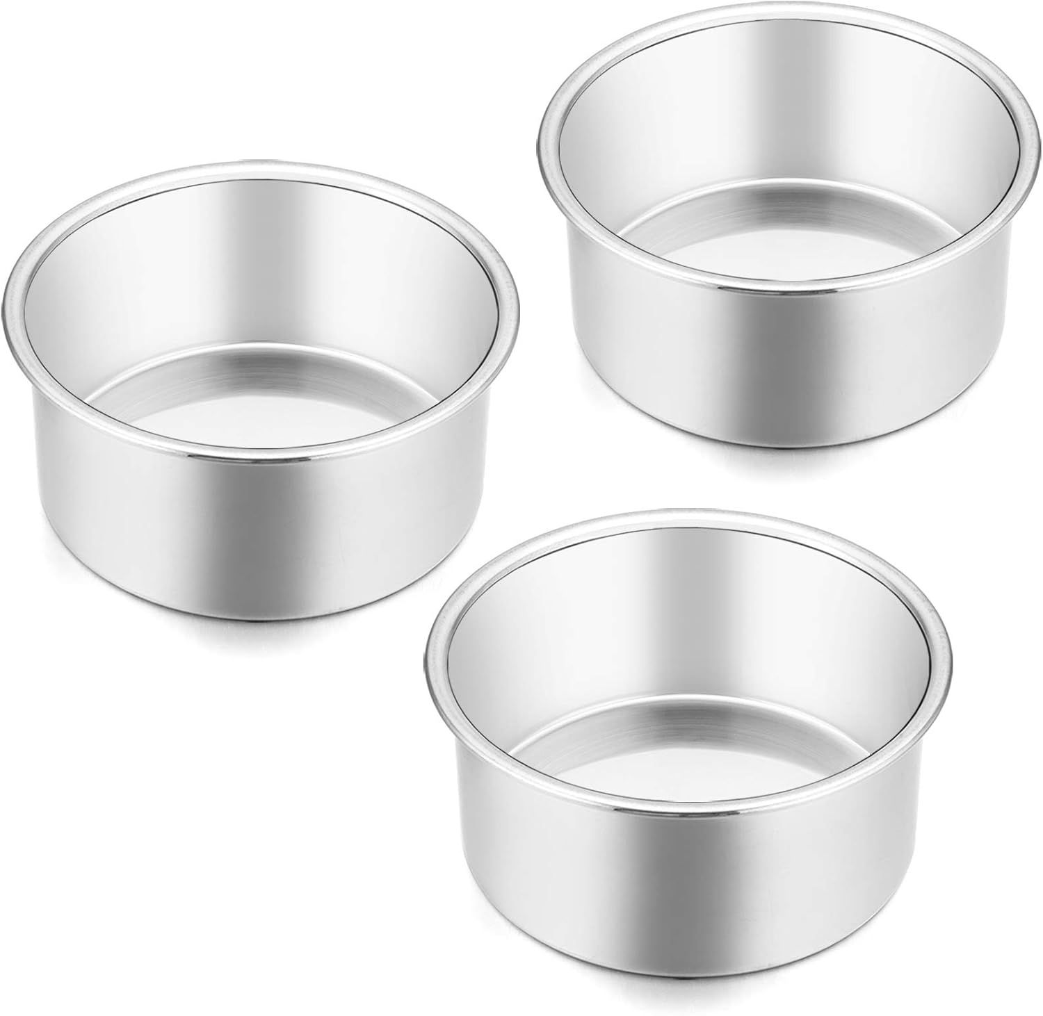 Set of 3 Stainless Steel 4-Inch Mini Round Cake Pans