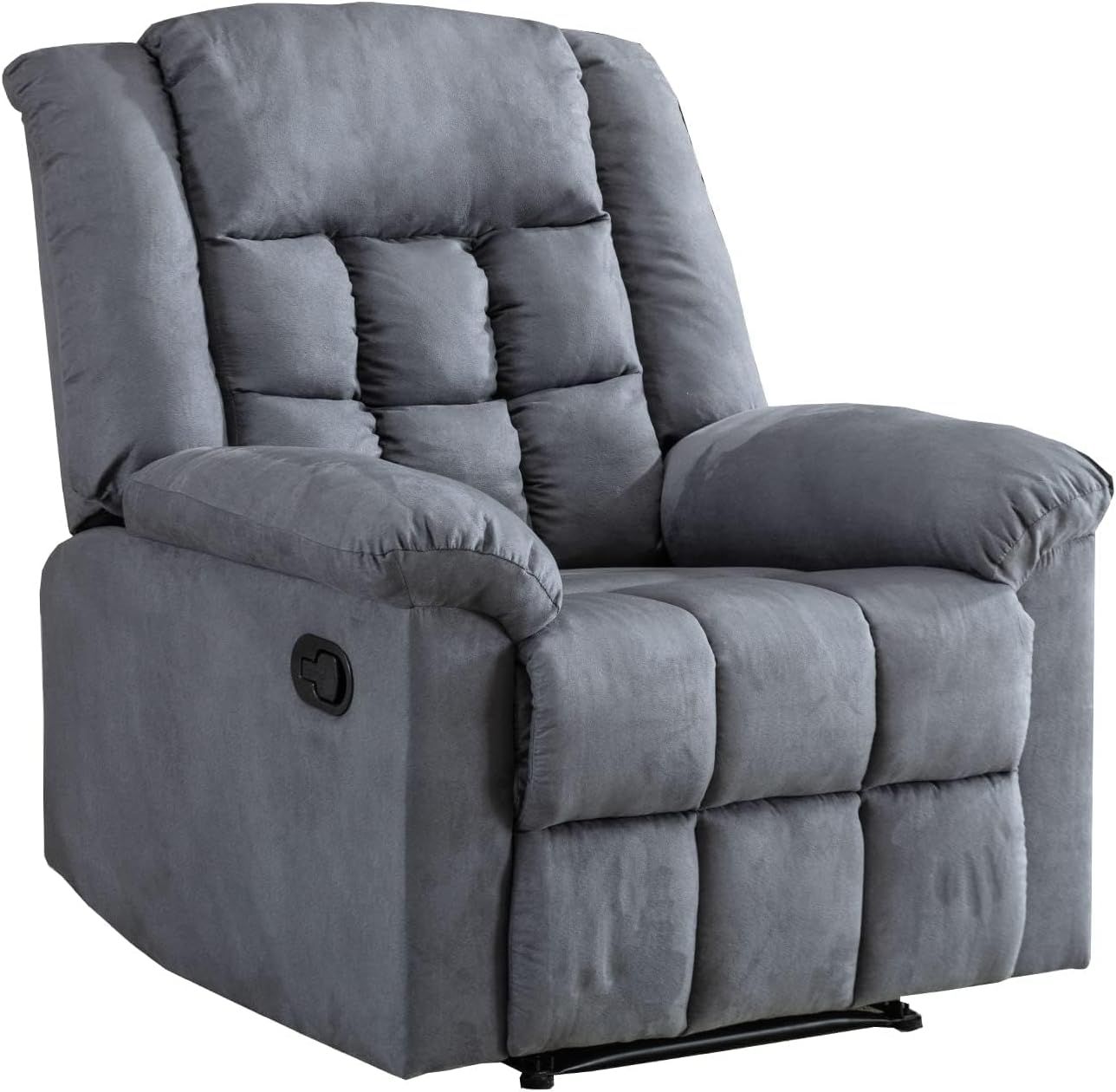 Gray Manual Recliner Chair with Soft Padded Armrests