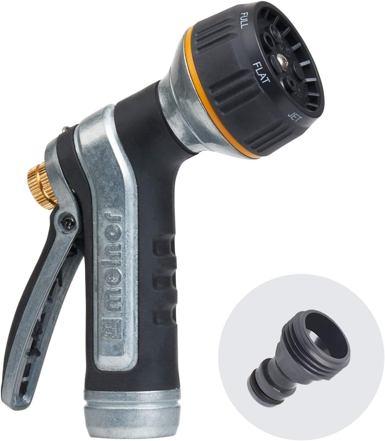 Heavy-Duty Metal Multi-Pattern Garden Hose Nozzle