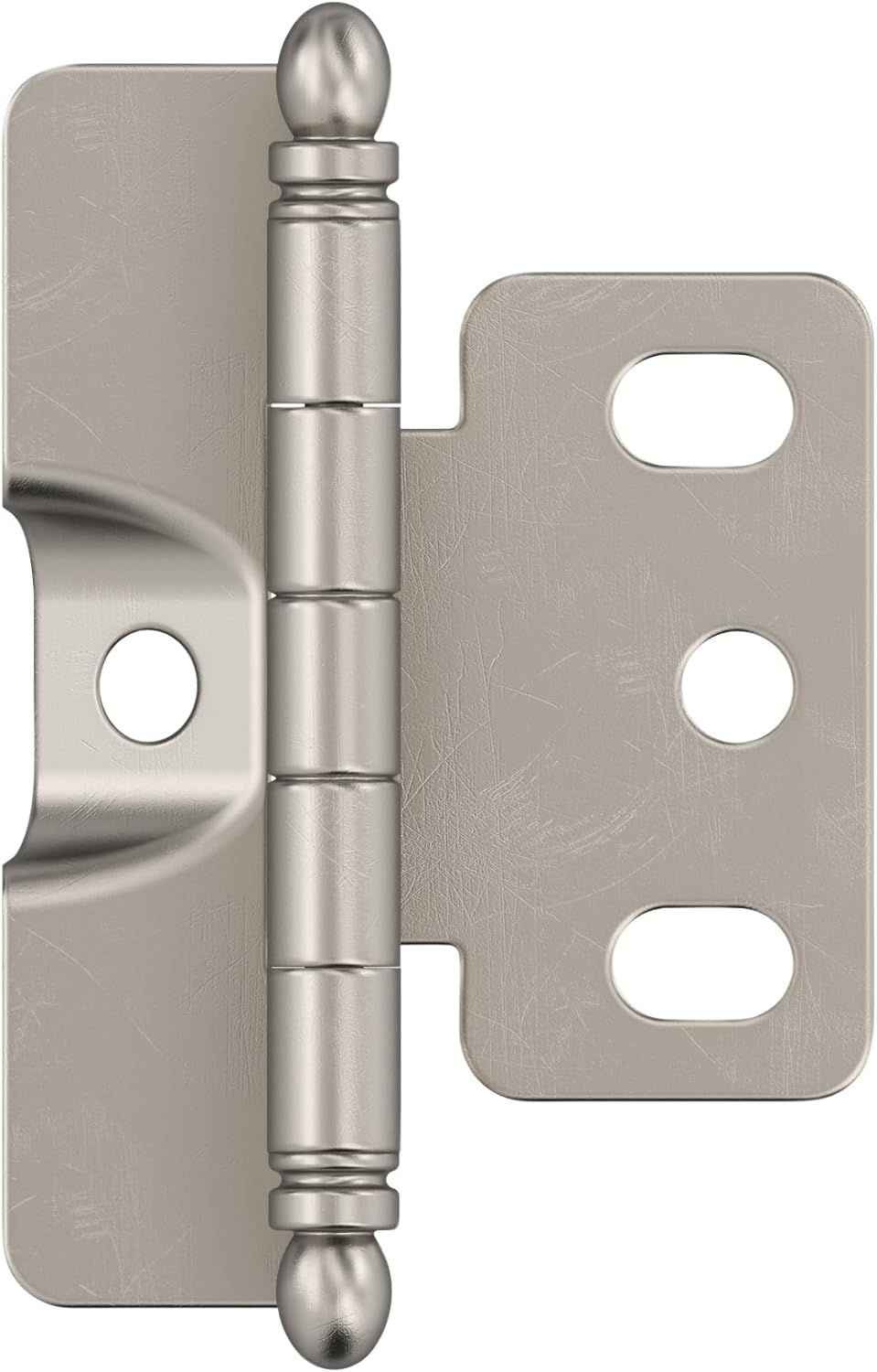 Amerock | Cabinet Hinge | 3/4 inch (19 mm) Door Thickness Hinge | Satin Nickel | 1 Pack | Non Self-Closing Hinge | Full Wrap Hinge | Cabinet Door Hinge