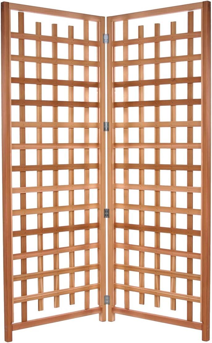 Western Red Cedar Double Trellis Panel Set with Hinges