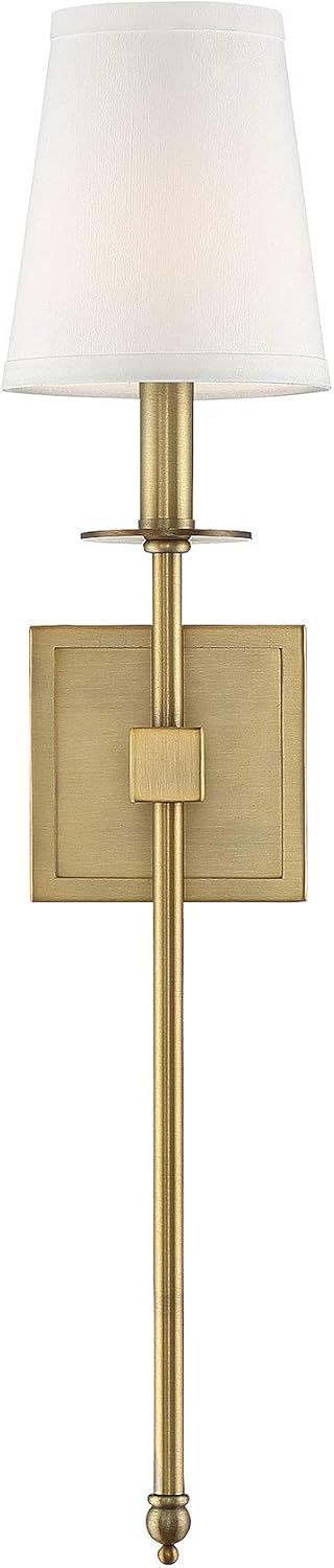 Monroe Transitional 1-Light Dimmable Sconce in Warm Brass
