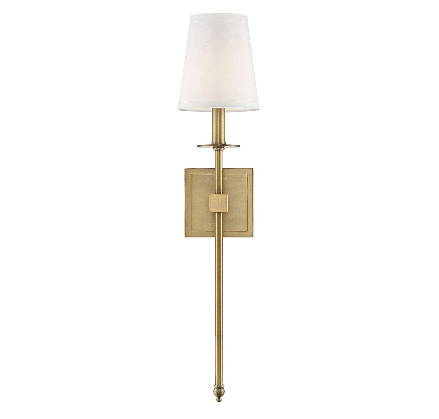 Monroe Transitional 1-Light Dimmable Sconce in Warm Brass