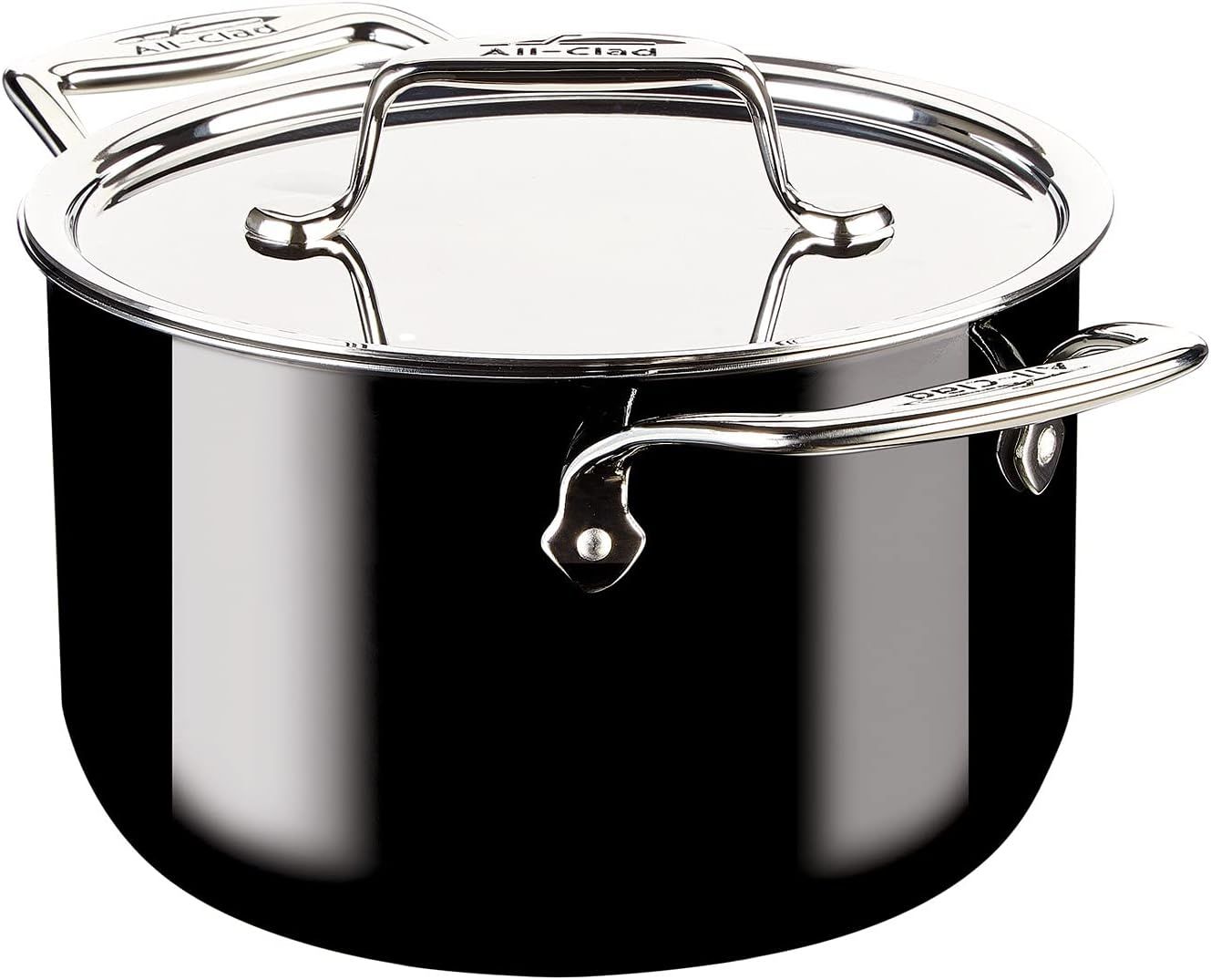 Onyx Black Ceramic and Steel 4-Quart Soup Pot