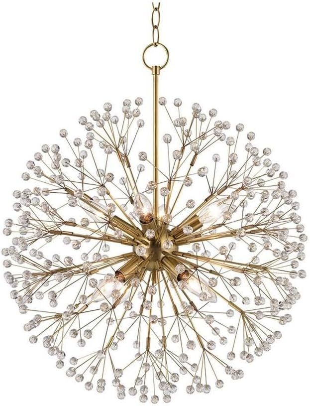 Aged Brass Mini Crystal 8-Light Chandelier