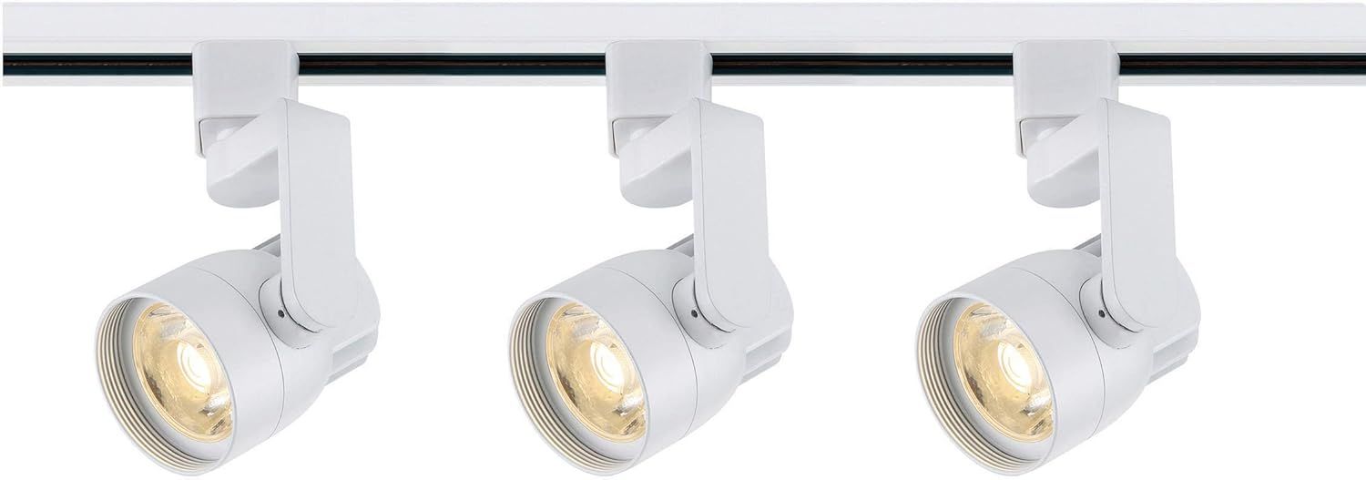 White Adjustable Three-Light LED Track Kit