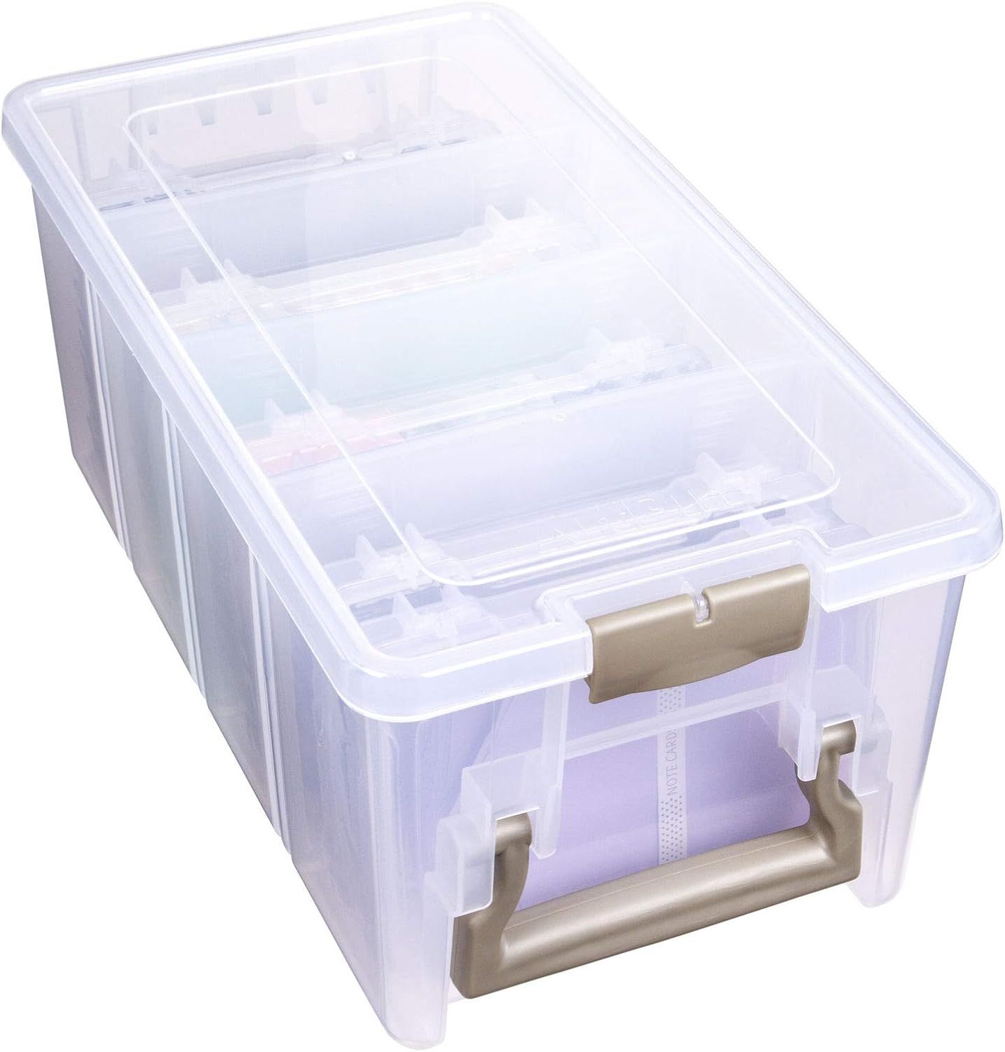 Clear Plastic Semi Satchel Photo and Craft Organizer with Removable Dividers