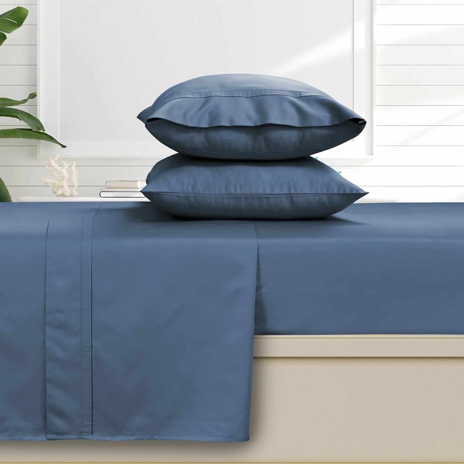 Midnight Blue Queen Egyptian Cotton Deep Pocket Sheet Set