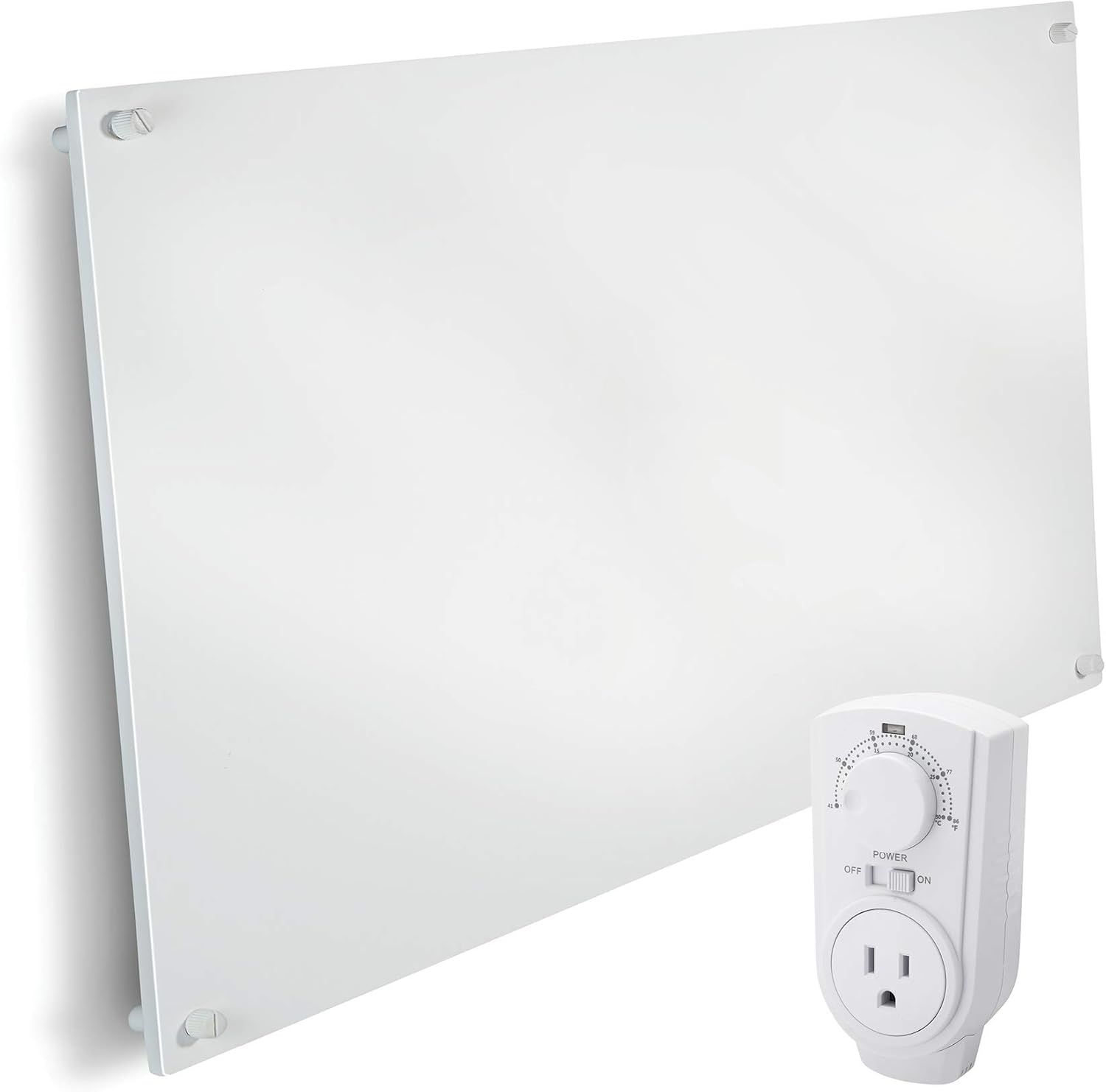 White Electric Wall Heater with Thermostat and Convection