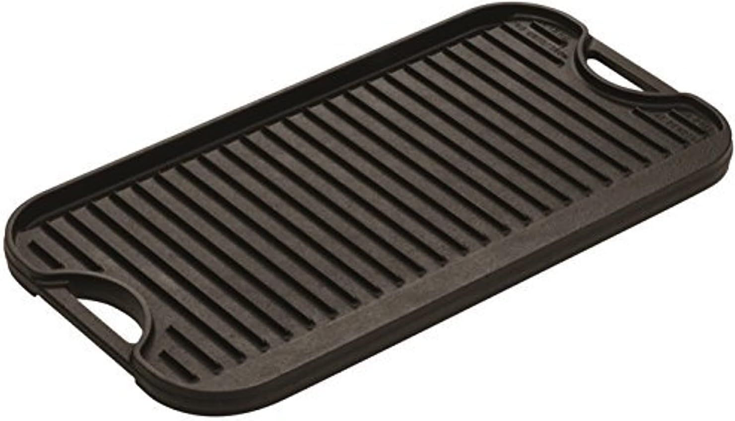 Lodge Black Cast Iron Reversible Grill Griddle, 20 x 10.44 inch