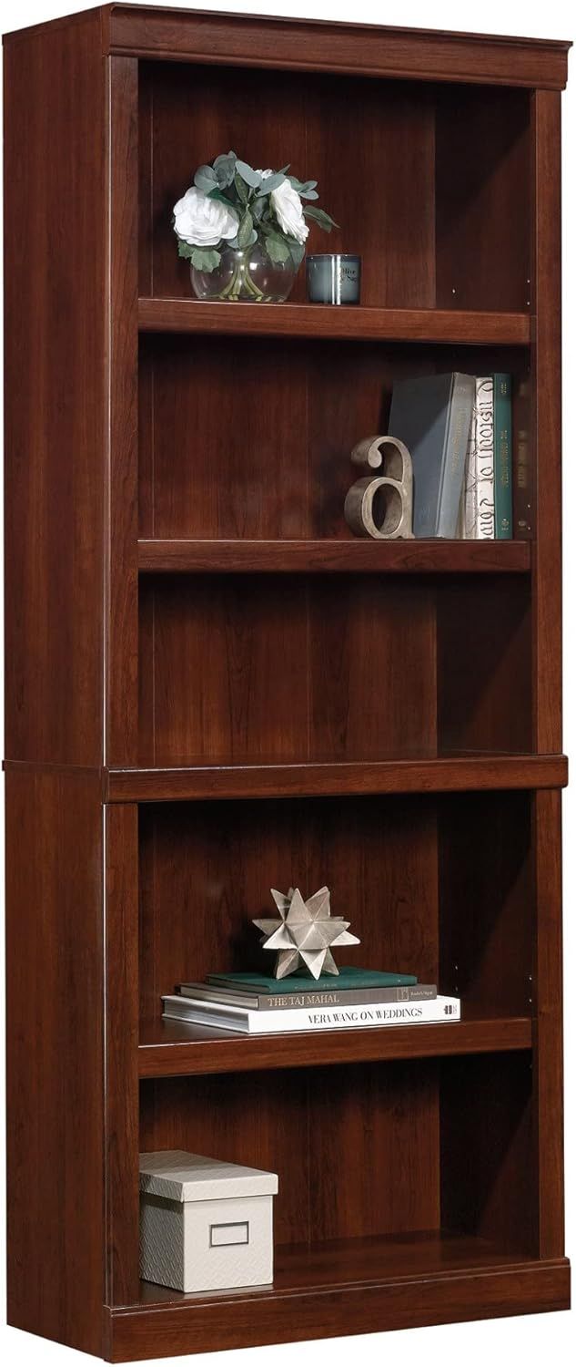 Mulled Cherry 72"H 5-Shelf Adjustable Bookcase